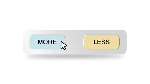 Concept Animation of Cursor Choosing More or Less on White Background Stock Footage 301555073
