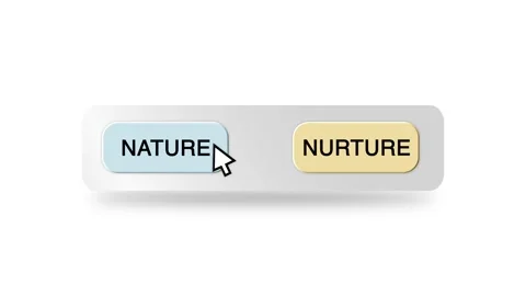 Concept Animation of Cursor Choosing Nature or Nurture on White Background Stock Footage 301555793