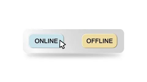 Concept Animation of Cursor Choosing Online or Offline on White Background Stock Footage 301557435