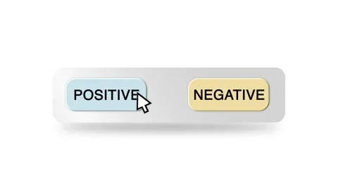 Concept Animation of Cursor Choosing Positive or Negative Button on White Stock Footage 301558359