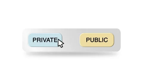 Concept Animation of Cursor Choosing Private or Public on White Background Stock Footage 301558962