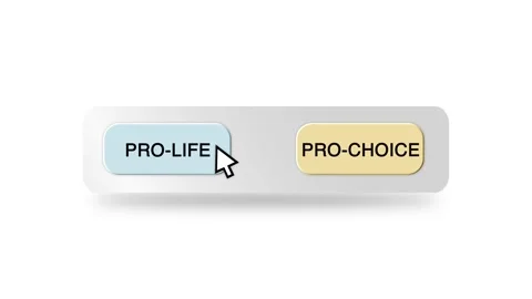 Concept Animation of Cursor Choosing Pro-life or Pro-choice on White Stock Footage 301559061