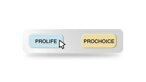 Concept Animation of Cursor Choosing Prolife or Prochoice on White Stock Footage 301559416