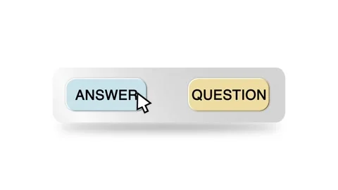 Concept Animation of Cursor Choosing Question or Answer Button on White Stock Footage 301560222
