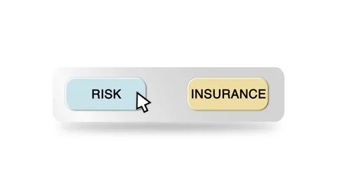 Concept Animation of Cursor Choosing Risk or Insurance on White Background Stock Footage 301560854