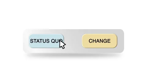 Concept Animation of Cursor Choosing Status Quo or Change on White Stock Footage 301563102
