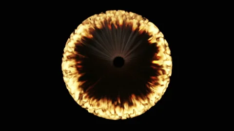 Concept animation of the devil's eye isolated on black with luma matte Stock Footage 209255186