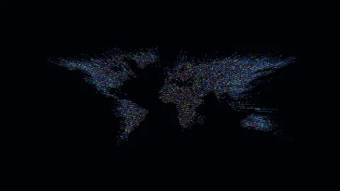 concept animation of digital world a map... | Stock Video | Pond5