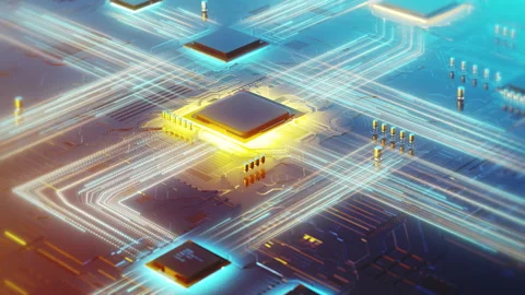 Concept animation of multiple high speed CPUs processing data 库存影片 257782676
