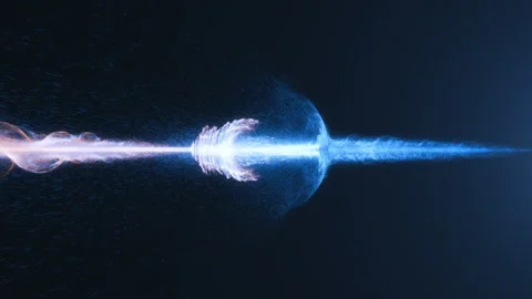 Concept animation of particles colliding at light speed Stock Footage 335060043