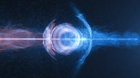 Concept animation of particles colliding at light speed Stock Footage 335060086