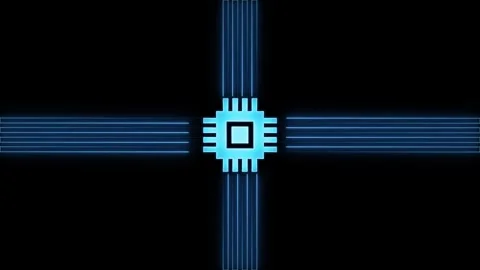 Concept animation shows the process of turning on the CPU in the motherboar.. Stock Footage 303553635