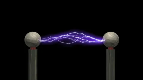 Concept animation Tesla coil, with matte. Video stock 23377252