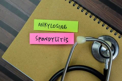 Concept of Ankylosing Spondylitis write on sticky notes Stock Photos