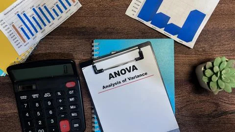 Concept of ANOVA - Analysis of Variance write on paperwork Stock Photos