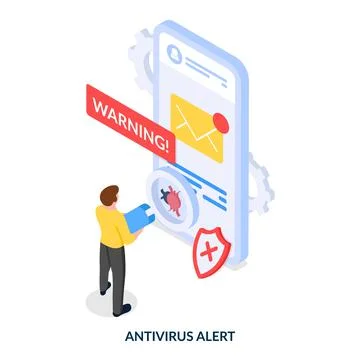 Concept of antivirus alert.  Stock Illustration