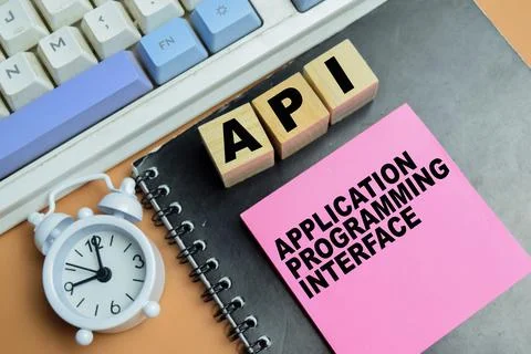 Concept of API - Application Programming Interface write on sticky notes Stock-Fotos