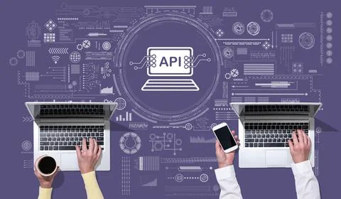 Concept of api Stock Photos