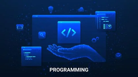 Concept of app development and programming Illustrazione stock