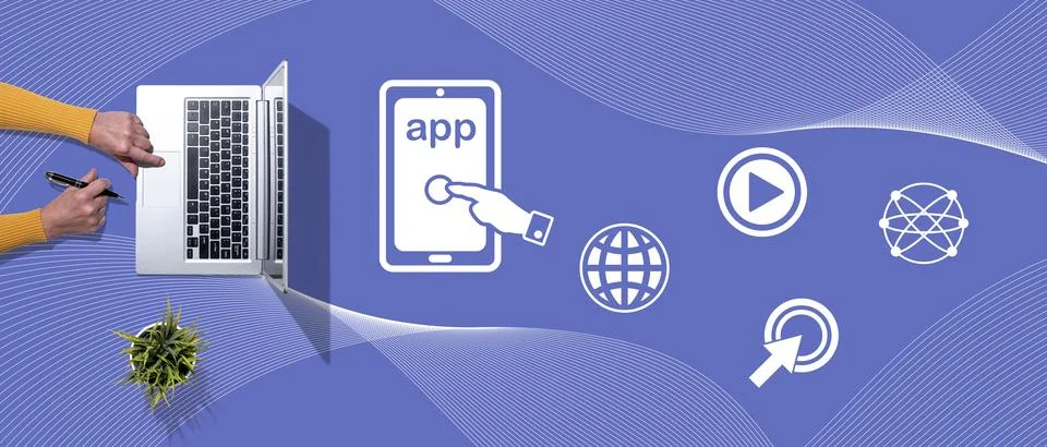Concept of app Foto stock