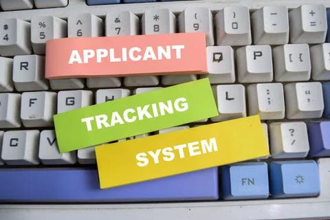 Concept of Applicant, tracking, and system write on sticky notes Stock Photos