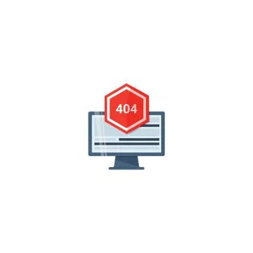 Concept of application error. Attention message error. 404 error found concep Stock Illustration