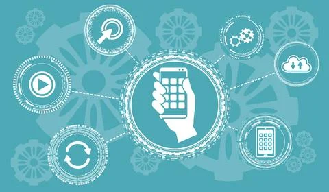 Concept of apps Stock Illustration