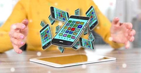 Concept of apps Stock Photos