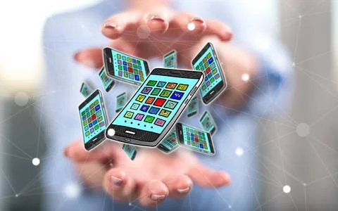 Concept of apps Stock Photos