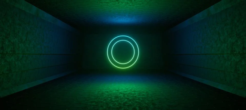 Concept Art Technology Digital Technology Structure Space Reflective Neon Lig 库存插图