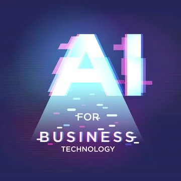 The concept of artificial intelligence AI for business technology 스톡 일러스트
