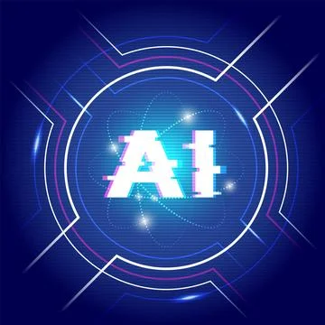 The concept of artificial intelligence AI 库存插图