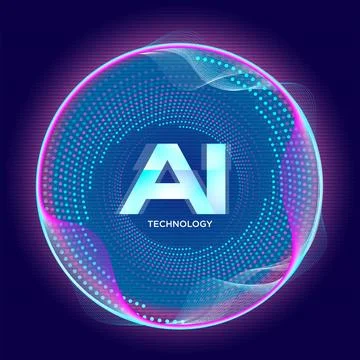 The concept of artificial intelligence AI 库存插图