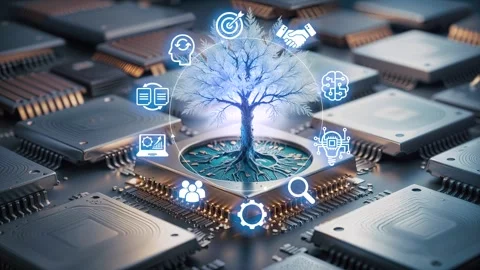 Concept of Artificial intelligence, AI robot, brain, idea, development, data 4 Stock Footage 289542831