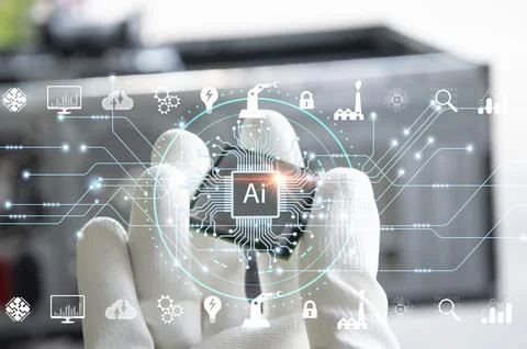 The concept of artificial intelligence, AI will be important to all activit.. Stock Photos