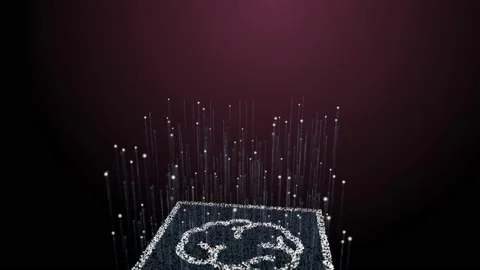 Concept for artificial intelligence, animation of particles and AI logo Stock Footage 154450847