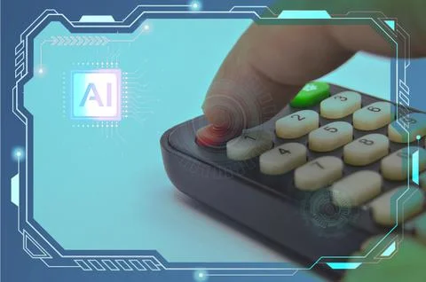 Concept of artificial intelligence that can be controlled by fingertips. Stock Photos