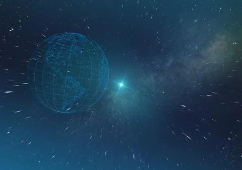 Concept of artificial intelligence, future technologies on the planet Earth d Stock Illustration