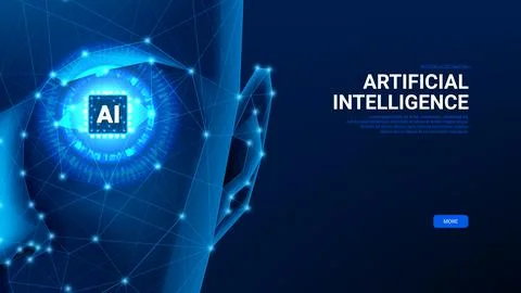 Concept of Artificial Intelligence head Illustrazione stock