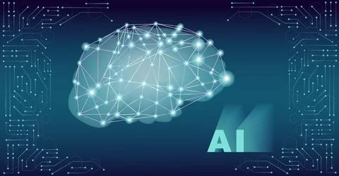 Concept of artificial intelligence or ai technology advancement; Stock Illustration