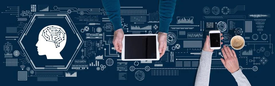 Concept of artificial intelligence Stock Photos