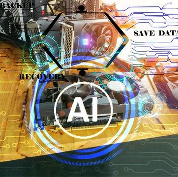 Concept of artificial intelligence system Will come to work instead of using  Foto stock