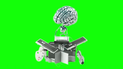 Concept of artificial intelligence working in the  Internet 3d render Stock Footage 233546344