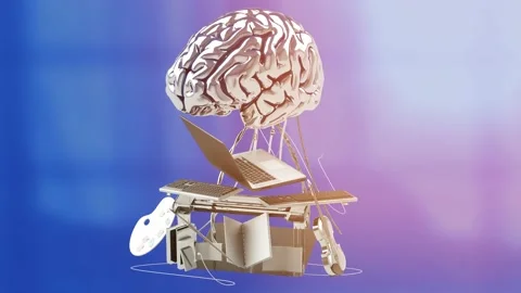 Concept of artificial intelligence working in the  Internet 3d render Stock Footage 233546418