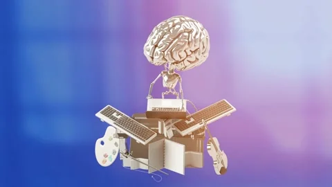 Concept of artificial intelligence working in the  Internet 3d render Stock Footage 233546684