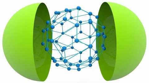 Concept of atom grid with hemispheres Stock Illustration