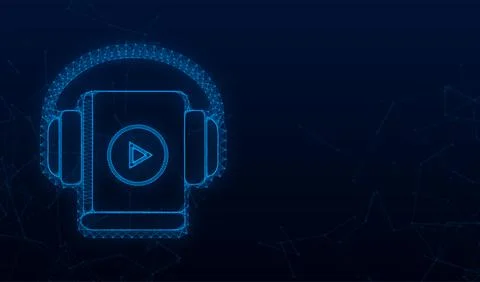 Concept audio book for web page, banner, social media. Vector stock illustration Illustrazione stock