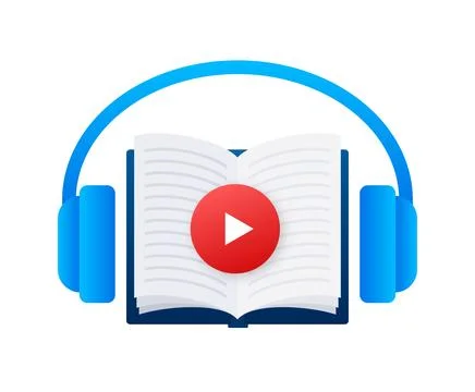 Concept audio book for web page, banner, social media. Vector illustration. Illustrazione stock
