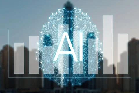 Concept augmented analytics. Business analytics and financial technology conc Stock Photos