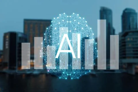 Concept augmented analytics. Business analytics and financial technology conc Stock Photos